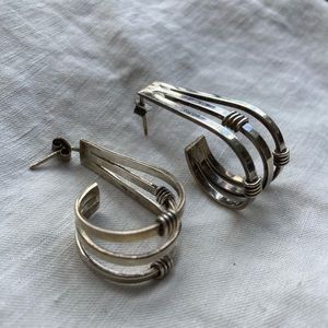 vintage handmade silver earrings